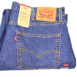 Levi's 511 Men's Size W38 L32 Blue Straight Fit Denim Jeans NWT